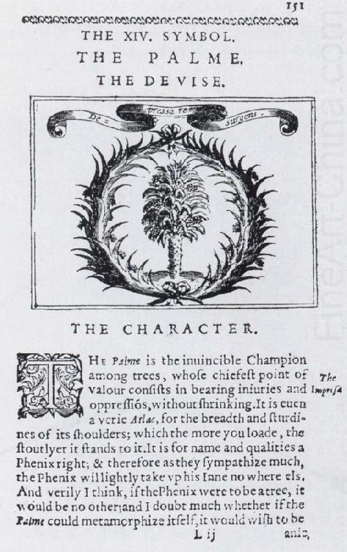 The palm as an emblem of Chastity, Henry Hawkins